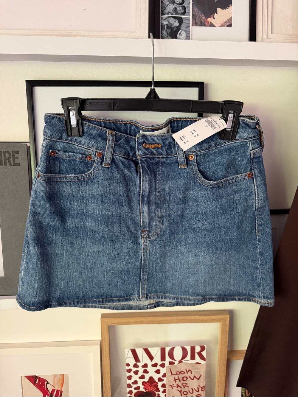 Abercrombie & Fitch Curve Love Denim Mini Skirt